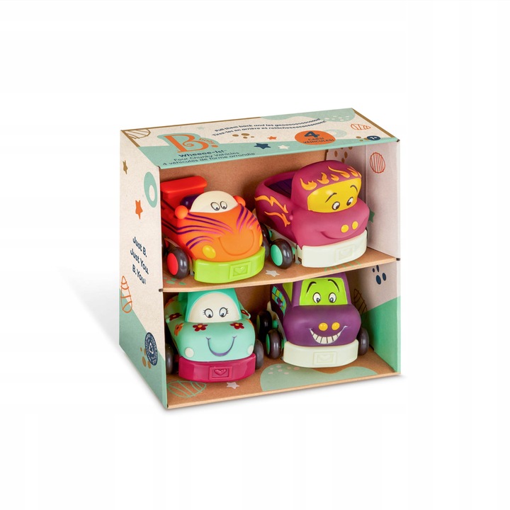 Autka miękkie z napędem Wheeeels B.Baby B.Toys 4 szt.