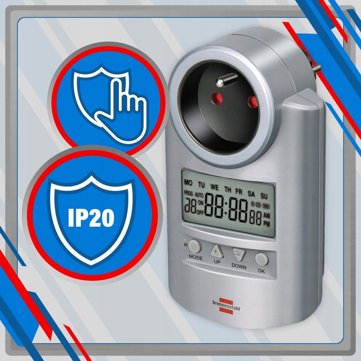 ELEKTRONICZNY TIMER PROGRAMATOR CZASOWY LCD 3500W BRENNENSTUHL