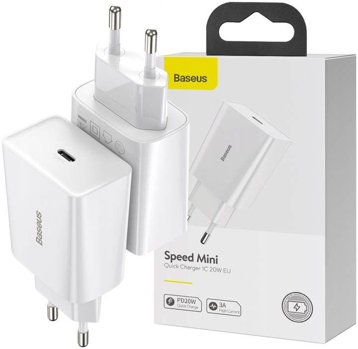 BASEUS SZYBKA ŁADOWARKA USB-C 20W DO IPHONE 12 13 14 15 PRO MAX
