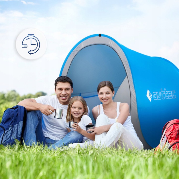 SAMOROZKŁADAJĄCY NAMIOT PLAŻOWY PARAWAN ZAMYKANY POP UP UV50 OUTTEC