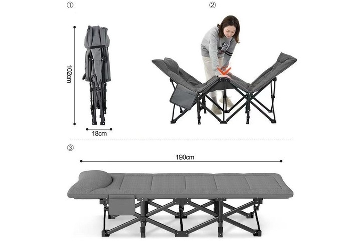 Łóżko turystyczne DELUXE JOURNEY 190x75x30CM