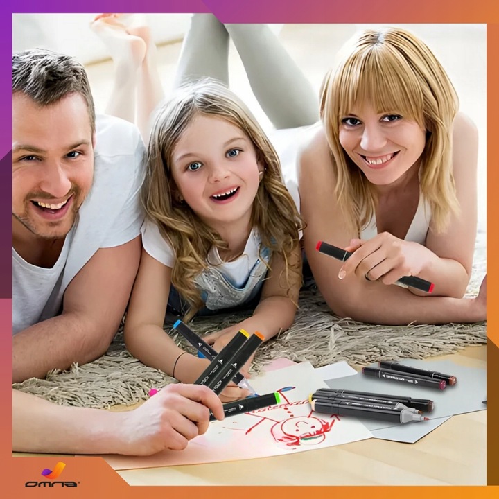 Markery alkoholowe flamastry mazaki pisaki dwustronne touch podstawka 168