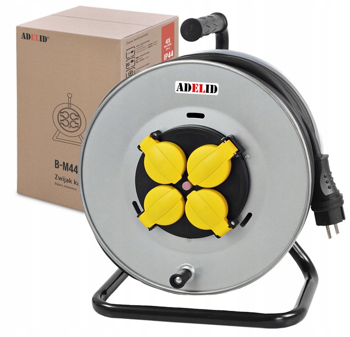 POLSKI PRZEDŁUŻACZ BĘBNOWY NA BĘBNIE ZWIJAK METALOWY 50M 3x2,5 H05VV-F OWY