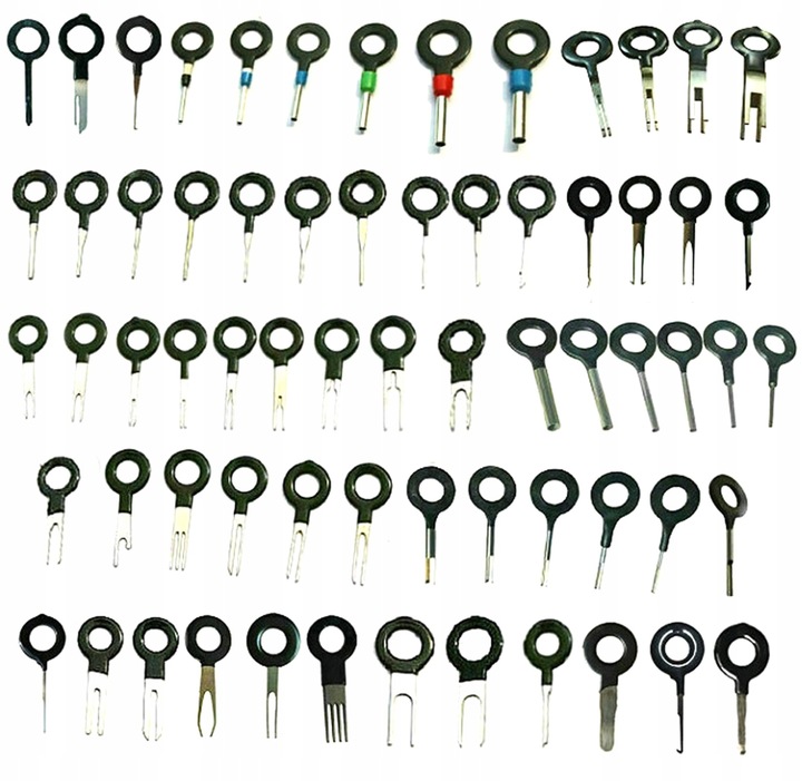 KLUCZE WYJMAKI DO DEMONTAŻU KONEKTORÓW SAMOCHODOWYCH PINÓW ZESTAW 66 AG363E