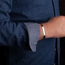 Bransoleta męska typu C lite srebro 925 doginana gładka szerokość 7 mm