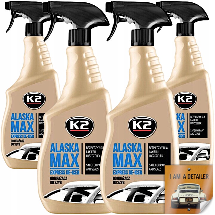 4x Odmrażacz Do Szyb Samochodowych Zestaw K2 Alaska Max 700 ml Zimowy Płyn