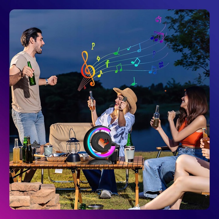 BEZPRZEWODOWY ZESTAW DO KARAOKE DLA DZIECI BLUETOOTH GŁOŚNIK + 2 MIKROFONY