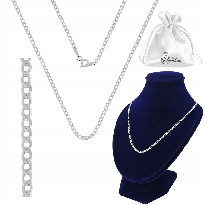 Łańcuszek srebrny pr. 925 Splot PANCERKA do Zawieszek | 60 cm x 2 mm