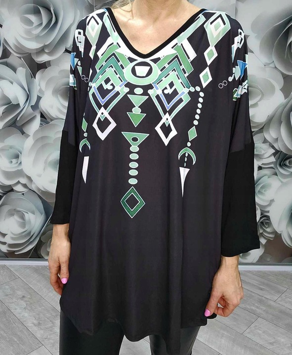 KOTUŚ NOWOŚĆ TUNIKA WISKOZA MODNY PRINT 54 56 7XL 8XL