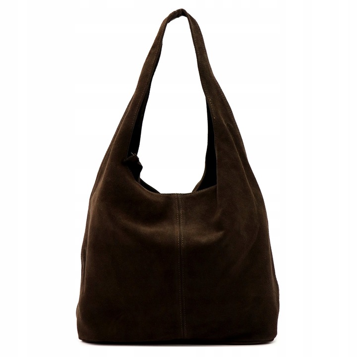 CZEKOLADOWA ZAMSZOWA TOREBKA WOREK BRĄZOWA TOREBKA ZAMSZ NATURALNY ZAMEK A4