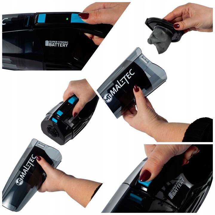 MOCNY ODKURZACZ SAMOCHODOWY NA MOKRO MALTEC 12w1