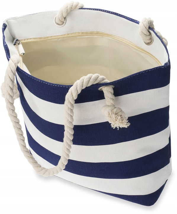 TORBA PLAŻOWA Duża Torebka SHOPPER Na Plaże Zakupy Piknik Pojemna Paski XL