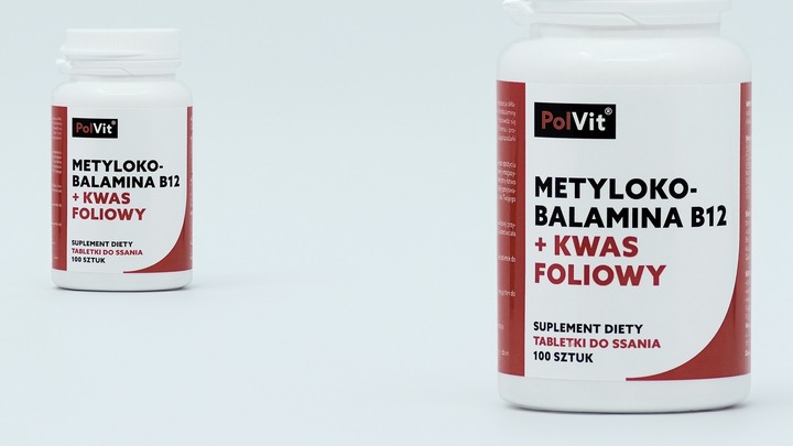 Metylokobalamina B12 1000 µg + Kwas foliowy 400 µg 100tabl.do ssania PolVit