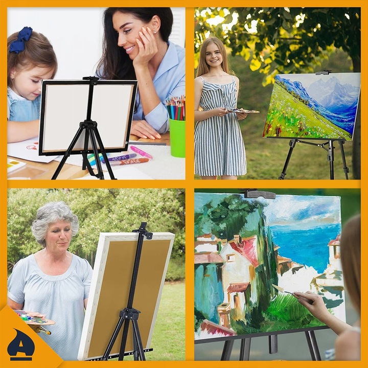 Zestaw Do Malowania Malarski Artystyczny Sztaluga Farby Płótna Dla Dzieci