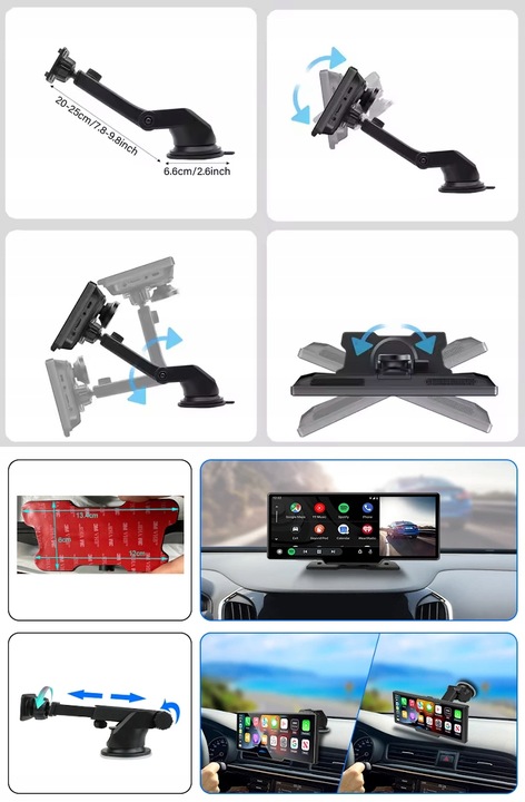 Stacja Ekran Monitor Nawigacja Rejestrator 4K Kamera Android Auto CarPlay