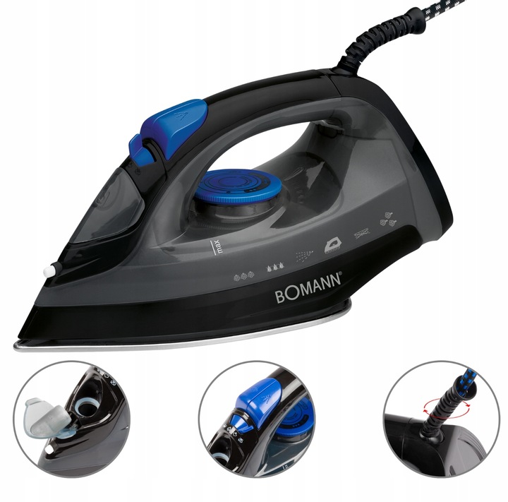 MOCNE ŻELAZKO PAROWE SAMOOCZYSZCZANIE FUNKCJA PARY 7 FUNKCJI 1800W