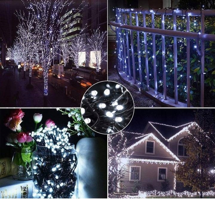 LAMPKI CHOINKOWE 500 LED STAŁE + FLASH ZEWNĘTRZNE BŁYSK IP44 BIAŁE ZIMNE