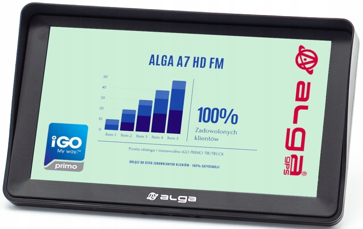 Nawigacja GPS ALGA A7A android 16GB. iGO Primo + NEXTgen PAL TiR /ADR/ TMC