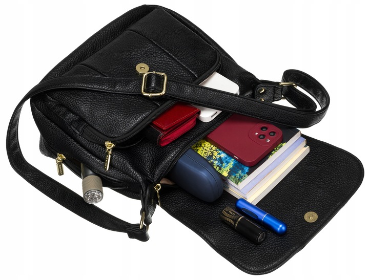 Torebka Rovicky ze skóry ekologicznej z klapką na klips magnetyczny damska