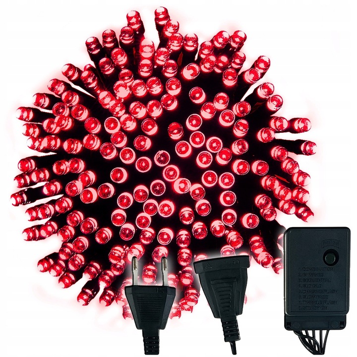 Lampki Czerwony choinkowe LED 500 CZERWONE