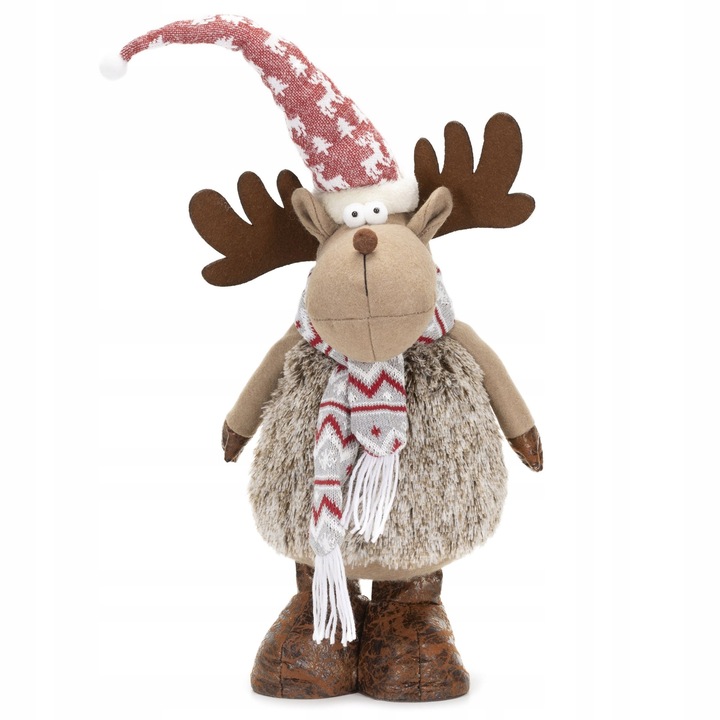RENIFER ŚWIĄTECZNY STOJĄCY POD CHOINKĘ 73cm OZDOBA DEKORACJA ŚWIĄTECZNA