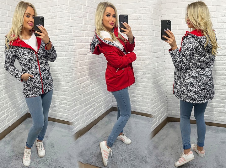 DWUSTRONNA PARKA kurtka Z KAPTUREM 3 KOLORY S