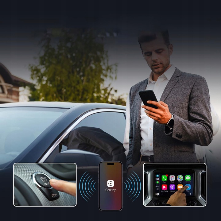 Bezprzewodowy Adapter Mini USB CarPlay do iPhone iOS