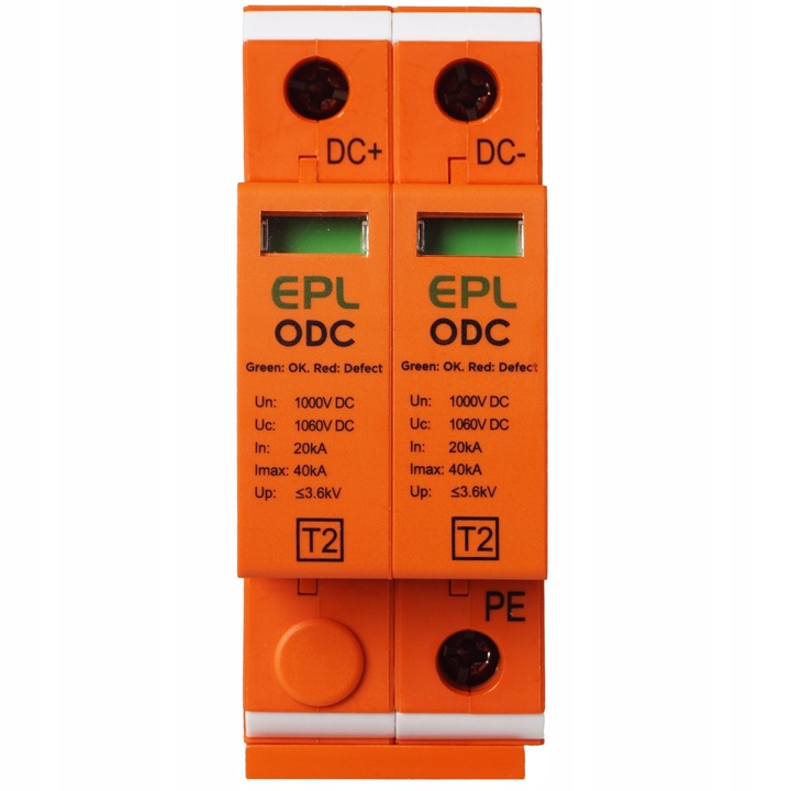 OGRANICZNIK OCHRONNIK PRZEPIĘĆ PRZEPIĘCIOWY FOTOWOLTAIKA 1000V DC 2P T2