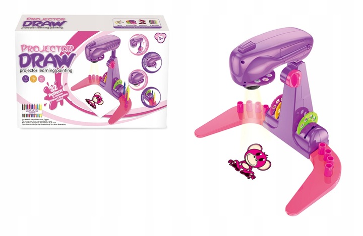 PROJEKTOR RZUTNIK DO NAUKI RYSOWANIA ZE SLAJDAMI DLA DZIECI + MAZAKI