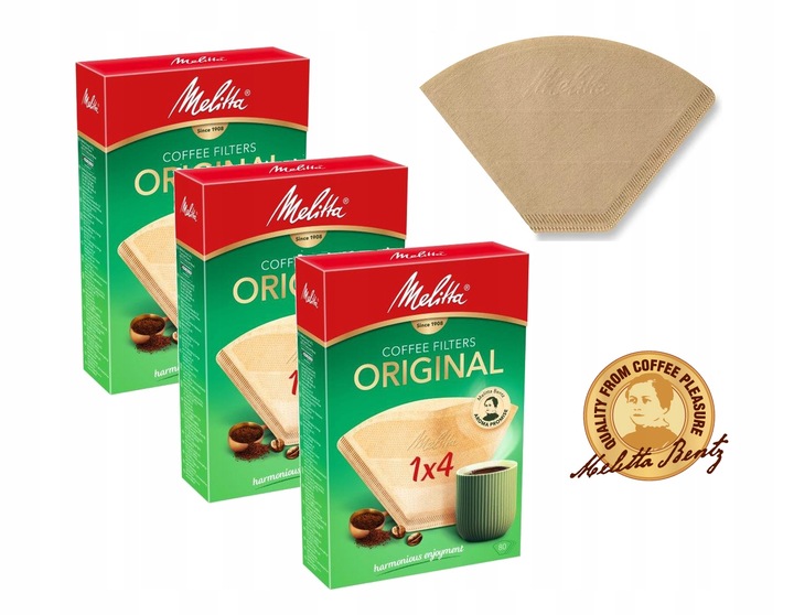 Filtry papierowe do kawy 1x4 Melitta ORIGINAL / Classic 240szt, rozmiar 4