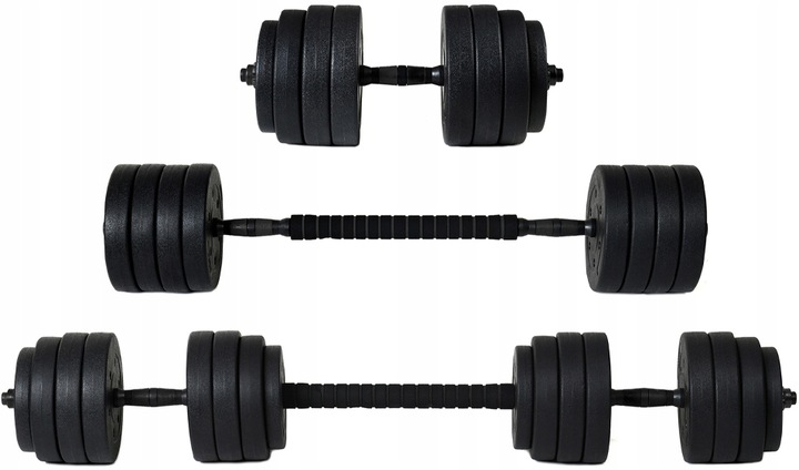 ZESTAW 4w1 HANTLE 2X20KG KETTLE UCHWYTY DO POMPEK