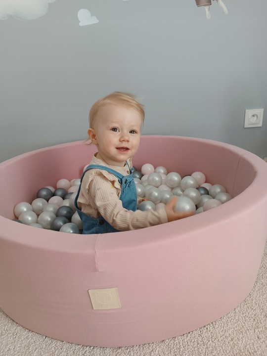 Suchy Basen z Kulkami 90x30 Kojec dla Dzieci Różowy Smart 200 piłek MISIOO