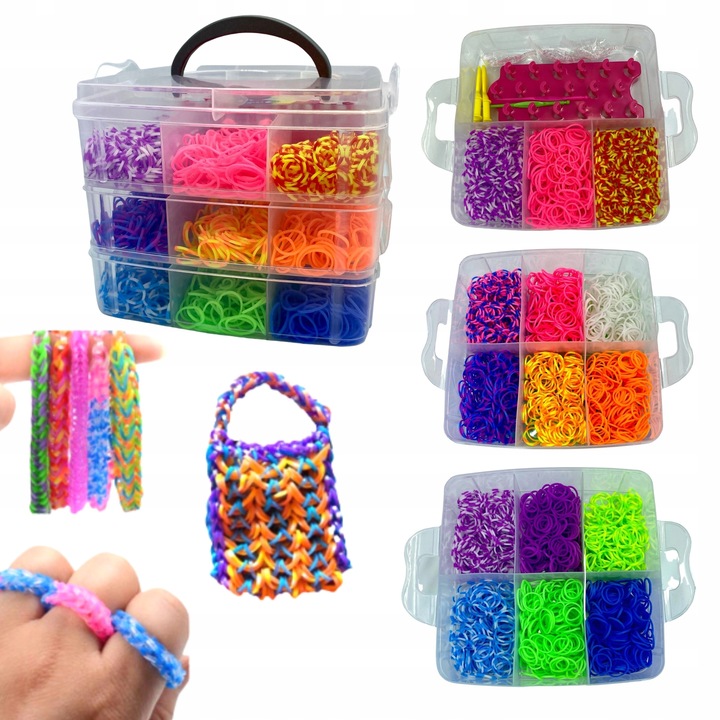 Zestaw do robienia bransoletek z gumek gumki KUFEREK div dla dziewczynki