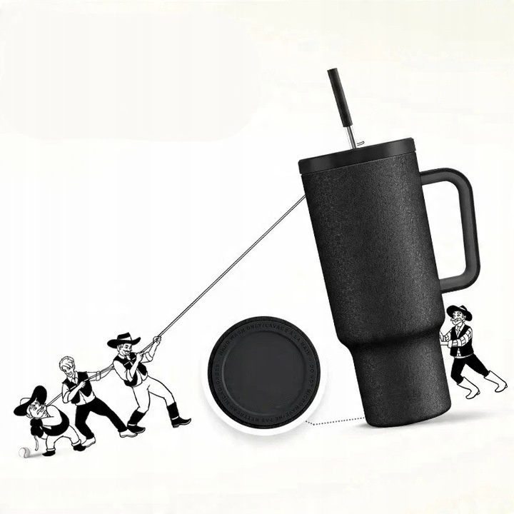 Kubek Termiczny TERMOS Na Kawę Herbatę Do Samochodu Ze Słomką Duży 1,1L 07A