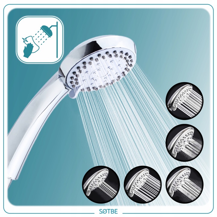 Słuchawka 5 funkcji do wanny prysznica delikatna SOTBE TVA LARK-SOHE-2