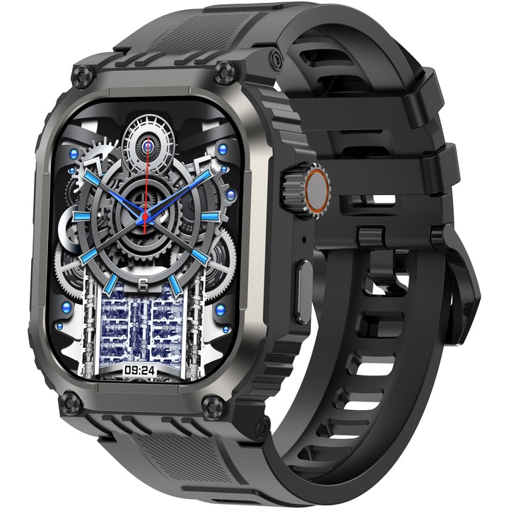 SMARTWATCH MĘSKI ZEGAREK FUNKCJA GPS ROZMOWY POLSKIE MENU TĘTNO 410mAh