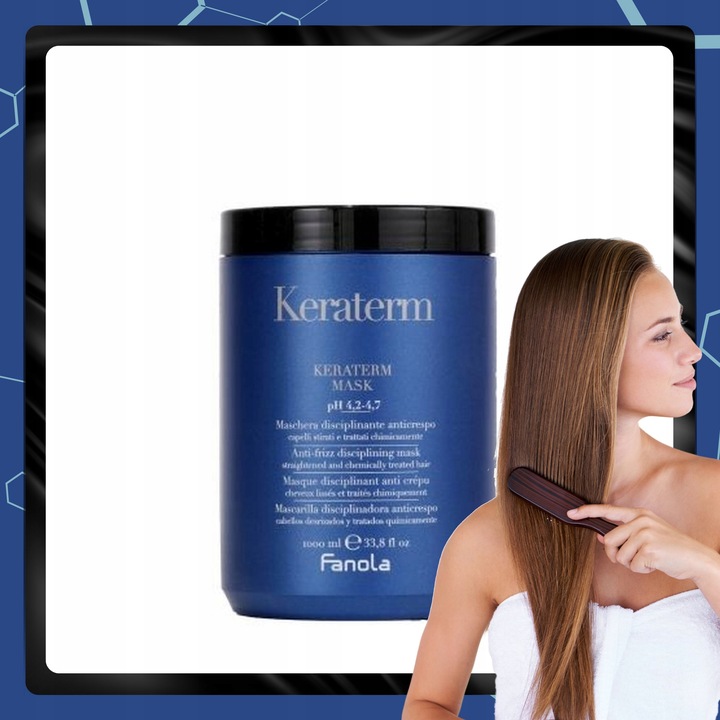 Fanola Maska do Włosów Suchych z Keratyną Keraterm Puszących się 1000 ml