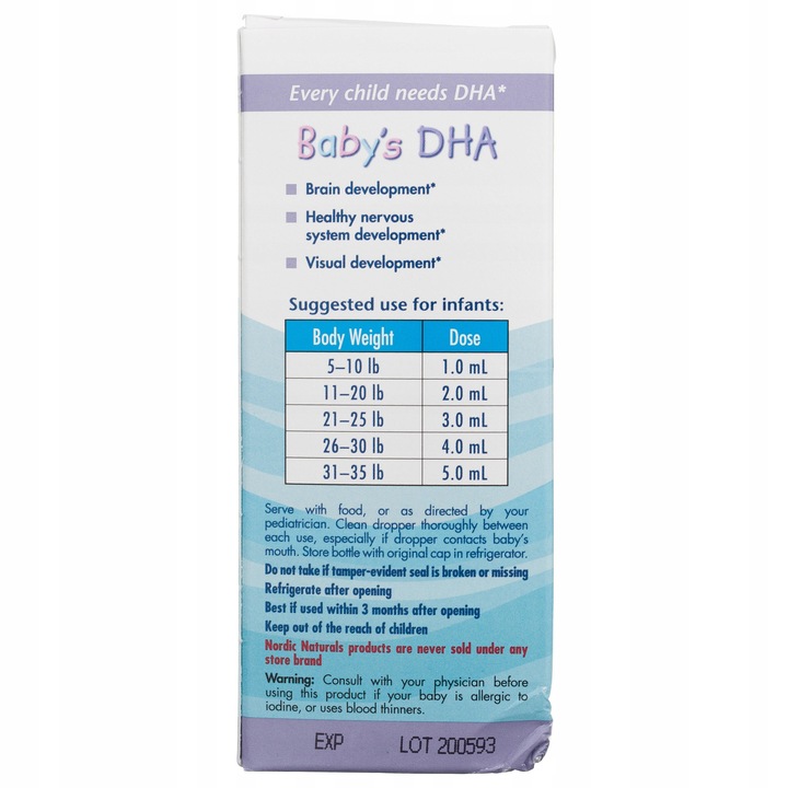 Nordic Naturals Babys DHA Omega 3 Tran Dla Dzieci Wygodny Zakraplacz 60ml