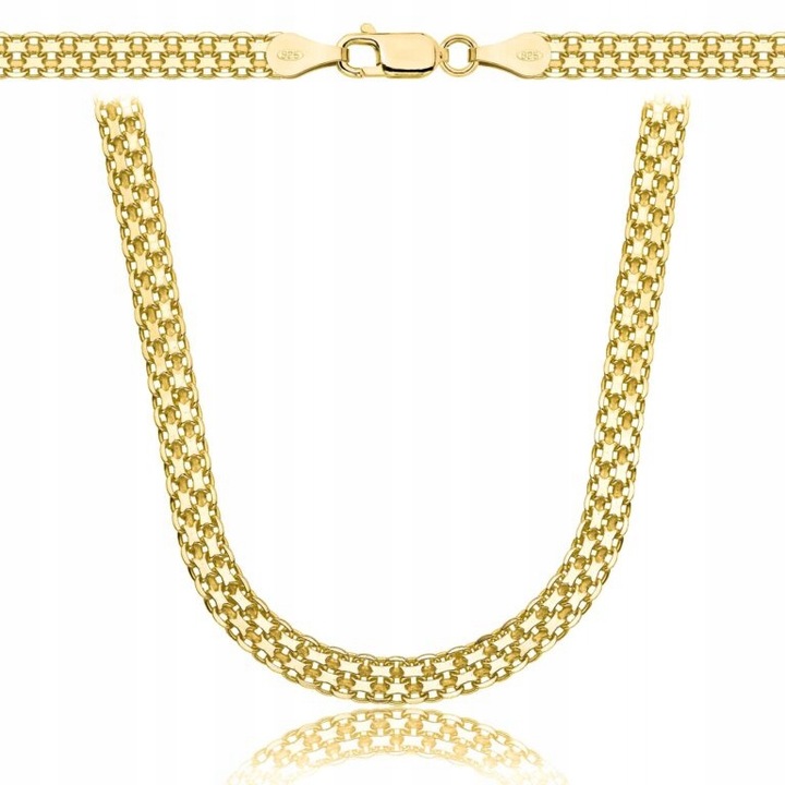 ZŁOTY PEŁNY ŁAŃCUSZEK DAMSKI BISMARK PR. 925 585 14K + GRAWER GRATIS