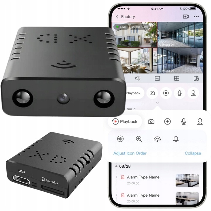 MINI KAMERA WIFI SZPIEGOWSKA UKRYTA ANDROID ZDALNY PODGLĄD CZUJNIK RUCHU