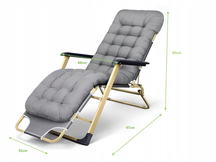 LEŻAK OGRODOWY FOTEL PODUSZKA PLAŻOWY TURYSTYCZNY ROZKŁADANY WYGODNY MOCNY