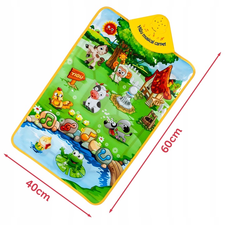 MATA MUZYCZNA INTERAKTYWNA EDUKACYJNA WESOŁA FARMA ODGŁOSY ZWIERZĄT GRA