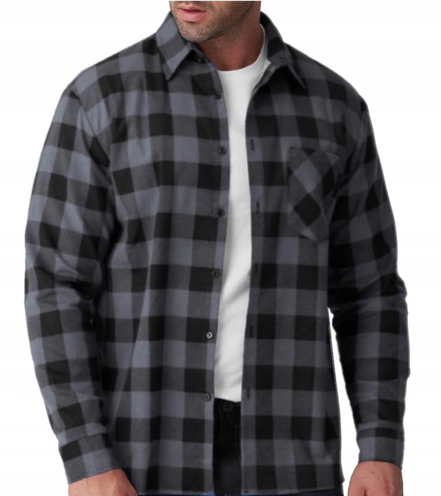 KOSZULA FLANELOWA w kratę robocza KRAJOWA POLSKA 100% BAWEŁNA