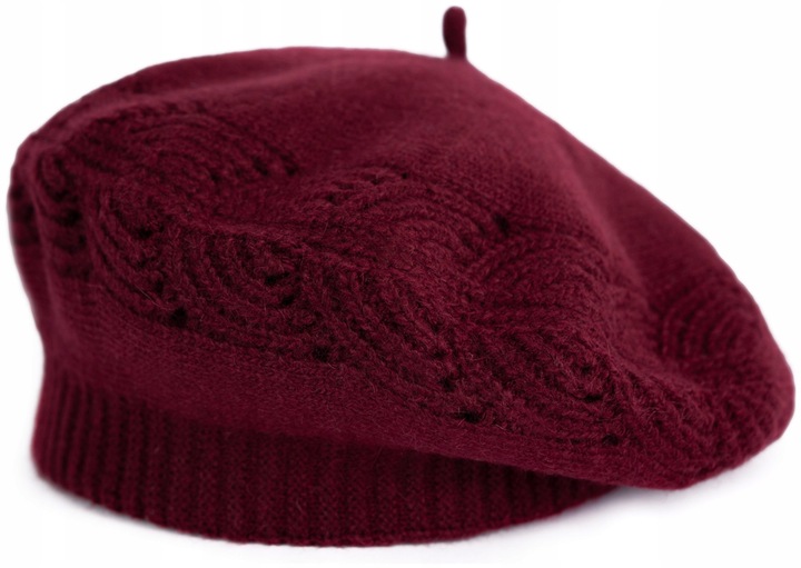 BERET z dodatkiem angory cz23365-4 FLOSSY
