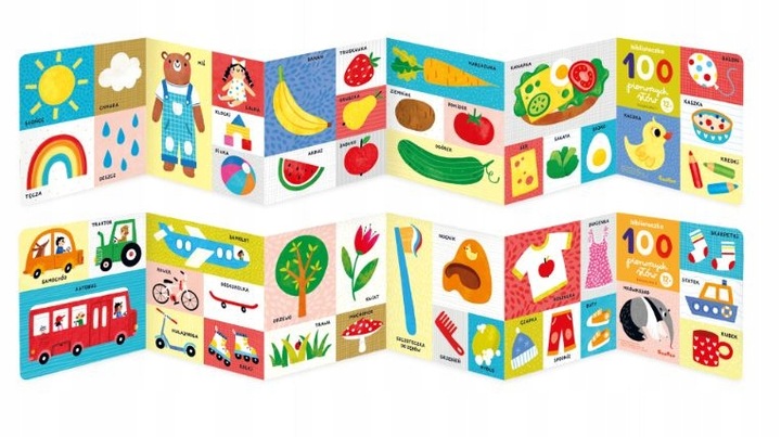 CzuCzu BIBLIOTECZKA 100 Pierwszych Słów Książeczki Harmonijki Malucha 1+