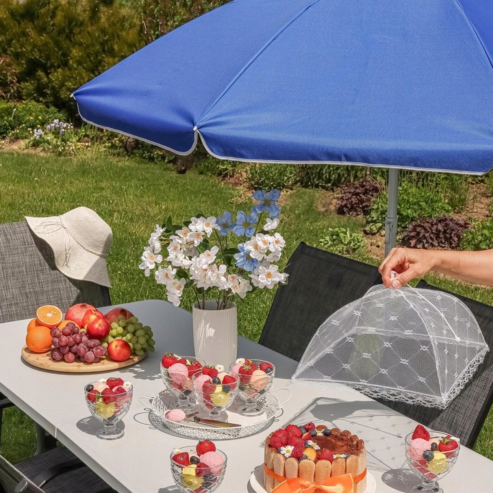 PARASOL PLAŻOWY Łamany REGULOWANY na BALKON Ogród Tadar Niebieski 200 cm