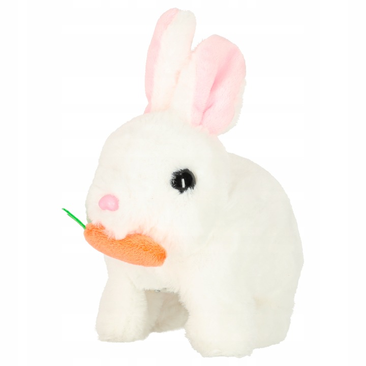 ZABAWKA INTERAKTYWNA PLUSZOWY KRÓLIK Z MARCHEWKĄ CHODZI I RUSZA USZAMI