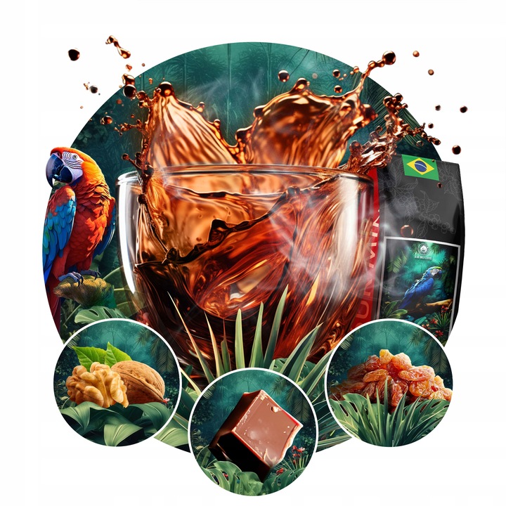 Kawa Ziarnista BRAZYLIA CREMA -ŚWIEŻO PALONA 1KG- Palarnia Blue Orca Coffee