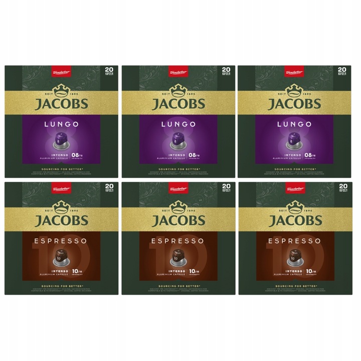 Kawa do Nespresso(r)* Jacobs Espresso i Lungo, 100+20 GRATIS!