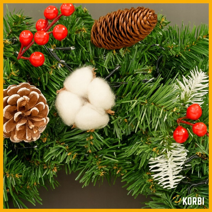 WIENIEC BOŻONARODZENIOWY ELEGANCKA DEKORACJA ŚWIĄTECZNA KOLOROWY WZ8 40CM